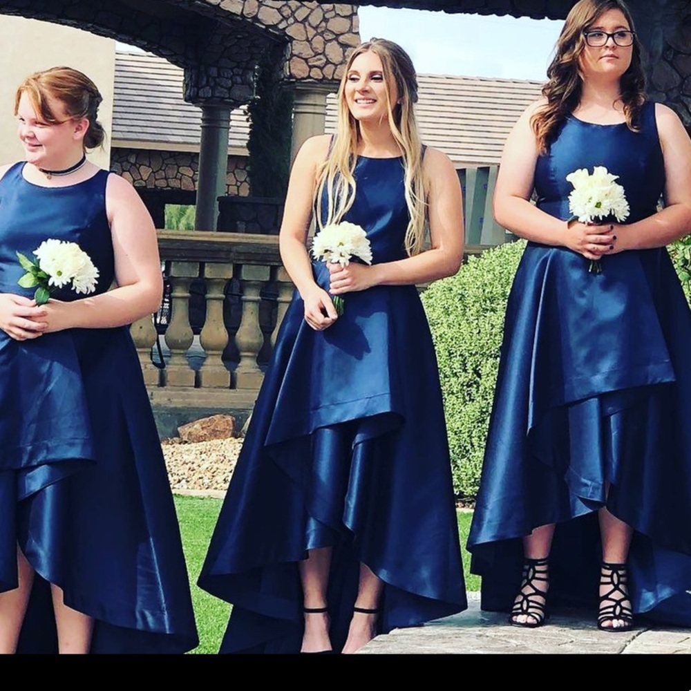Blue stunning hi-low dress